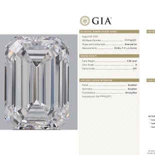 冰糖 VS1祖母绿切 GIA 天然钻 人工钻 3.01 非IGI培育