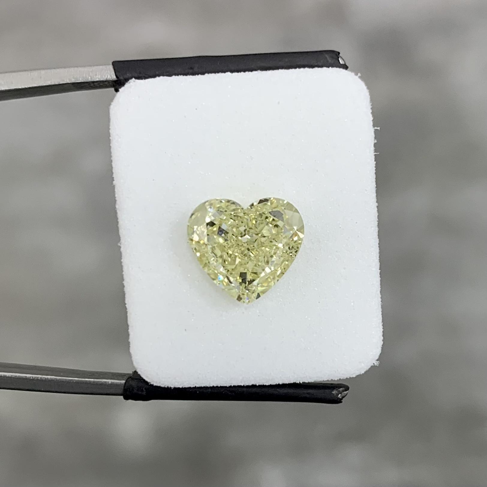 先恩尼3ct FBGY GIA爱心彩色黄钻天然钻石 非人工培育