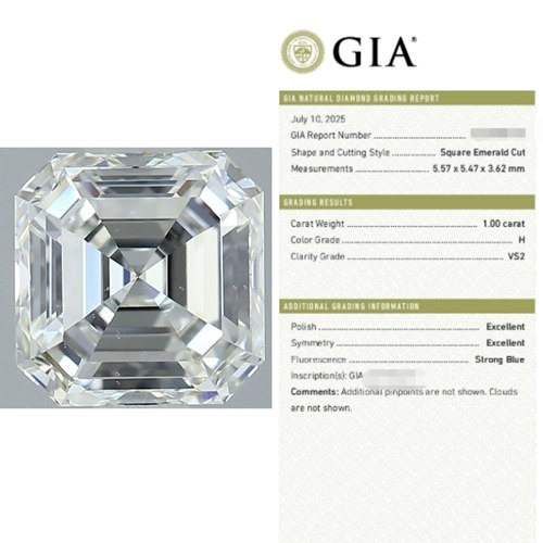 【超特价】先恩尼 1ct  H VS2 gia天然祖母绿切钻石 冰糖 非人工