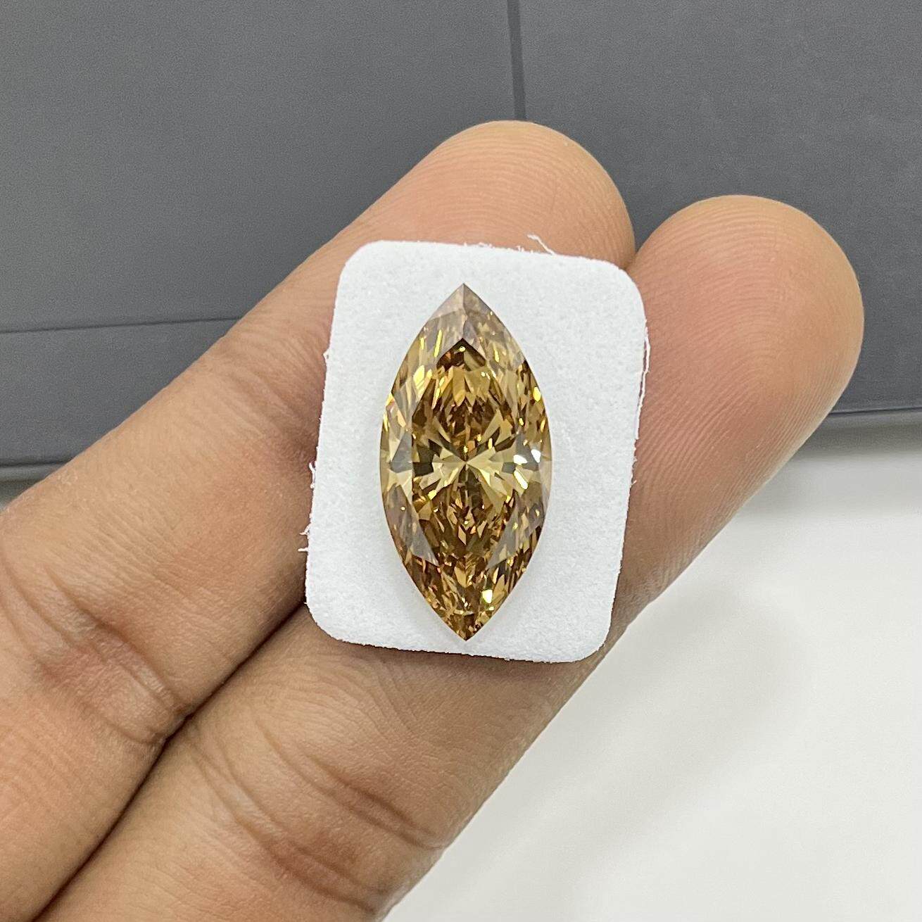先恩尼 10.08ct fdyb i1 棕色钻石 gia证书马眼彩钻 可定制