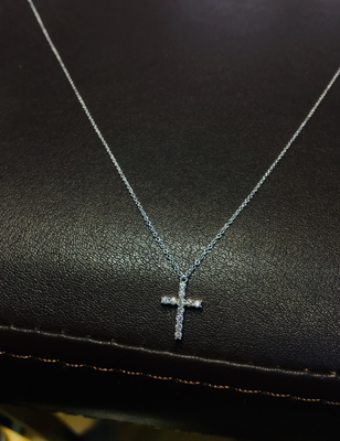 先恩尼 十字架 18k钻石cross k红玫瑰金 k白十字架