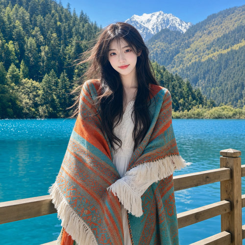 2026新款高颜值旅游针织披肩