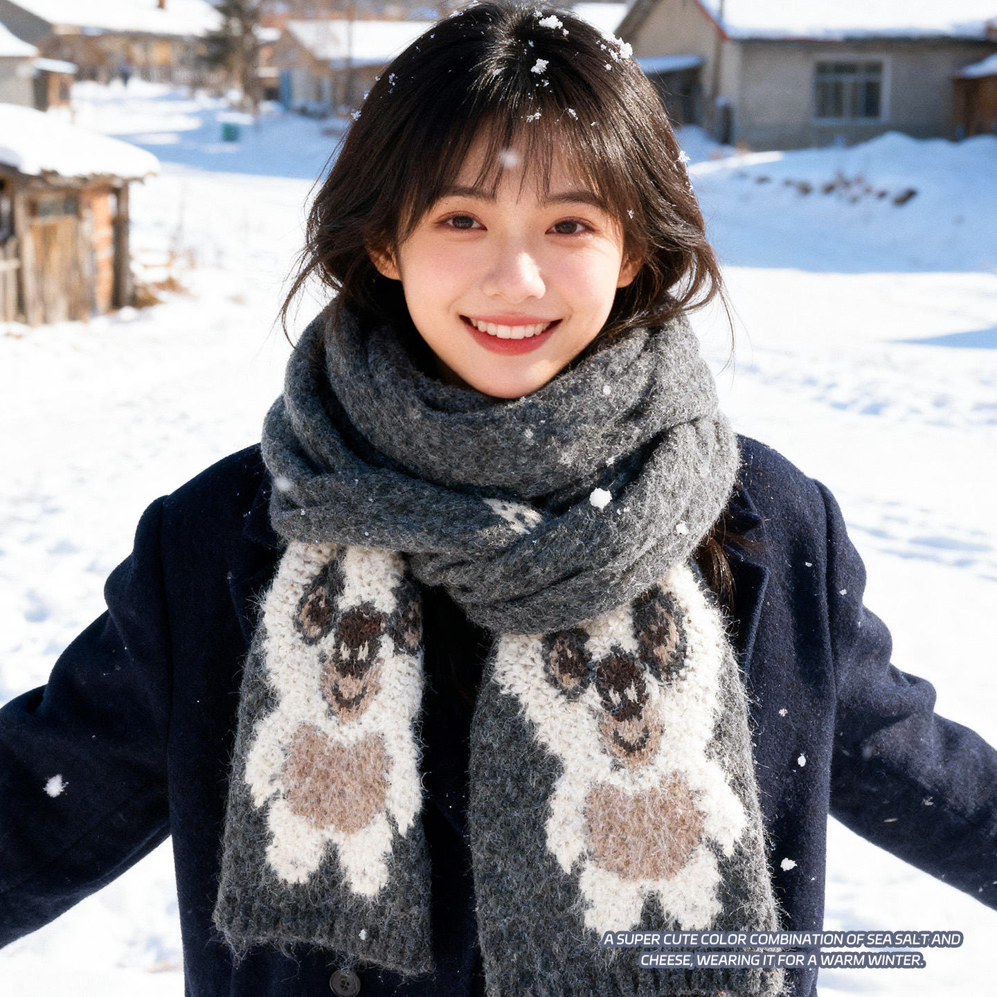 冬季可爱保暖舒适氛围感围巾