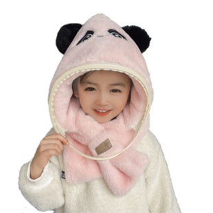 帽子冬季保暖男面罩儿童围巾一体女骑车连帽冬天防寒神器防护耳罩