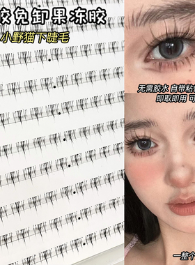 哩哩小姐免胶小野猫下睫毛太阳花假睫毛超自粘免卸单簇自然仿真女