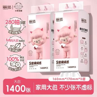 丽邦1400张悬挂式抽纸挂壁式纸巾