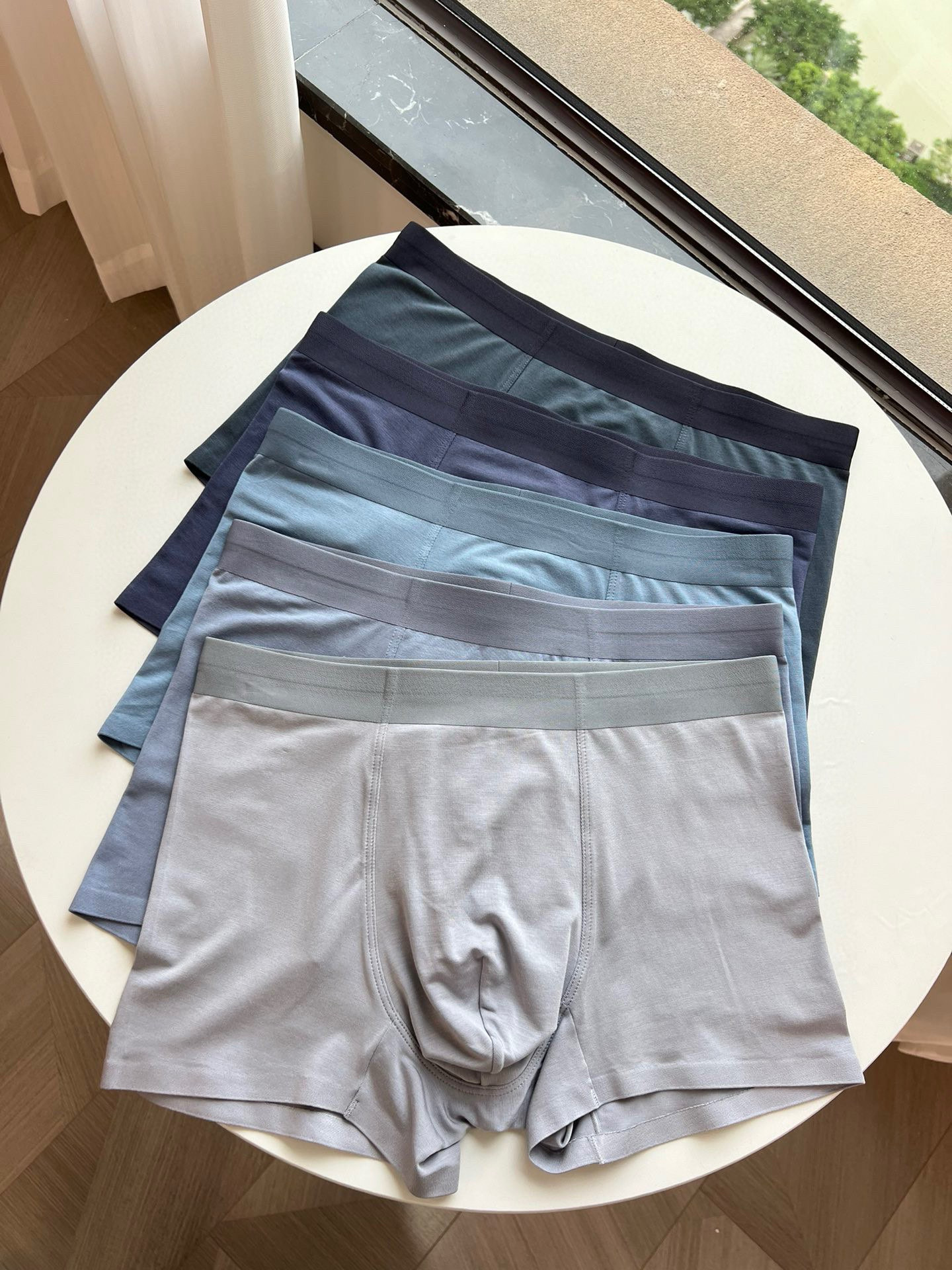 品牌订单3条混装男士内裤极细蓝精莫代尔无痕四角平角内裤大码