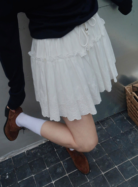 acme ground花边百褶半身裙2025早春新款韩版气质显瘦半身裙00395