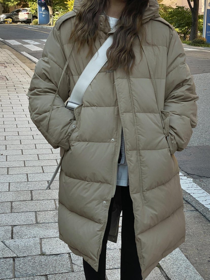 濮院国贸timbre长款羽绒服女2022冬季新款韩版气质显瘦连帽羽绒服