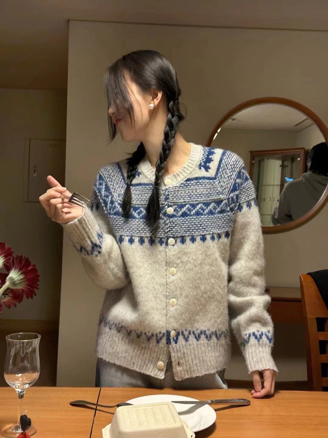 acme ground羊毛针织开衫女冬季新款韩版气质百搭圣诞针织衫25622