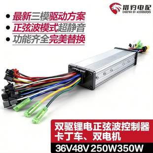 双驱电动车滑板车卡丁车控制器24V36V48V250W350W双电机正弦波