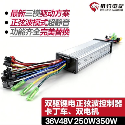 双驱电动车滑板车卡丁车控制器24V36V48V250W350W双电机正弦波