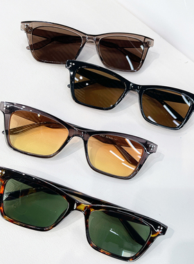 韩版gm风格猫眼落日色墨镜复古小方框眼镜遮阳时尚搭配太阳镜男女