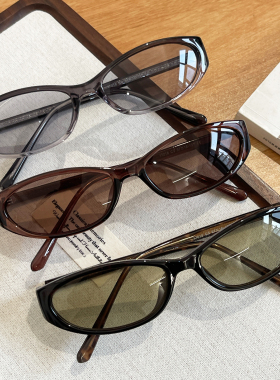 中古vintage窄小框墨镜女简约