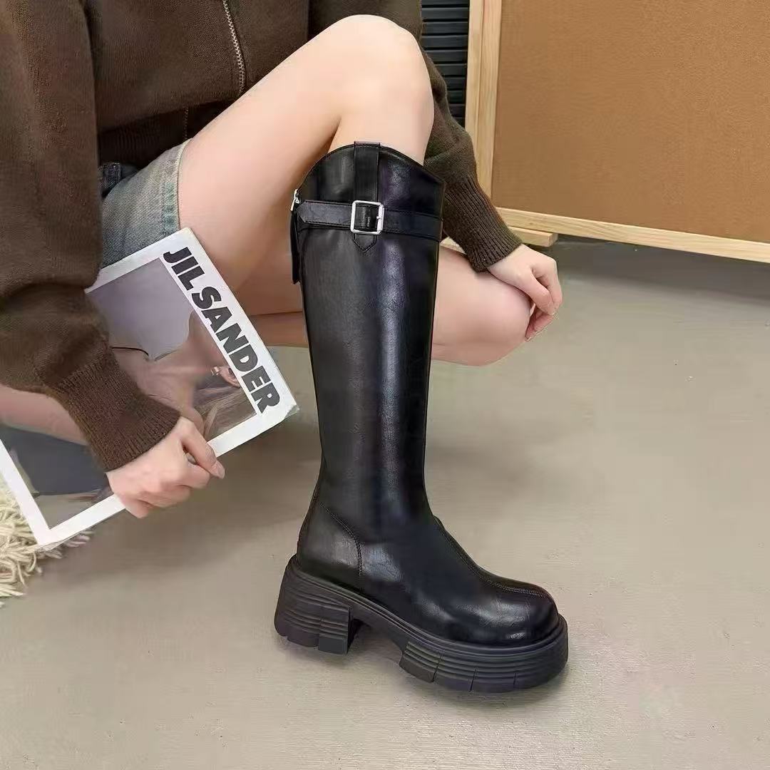 【林小雅专享】LL5319高定新款时尚厚底百搭高靴