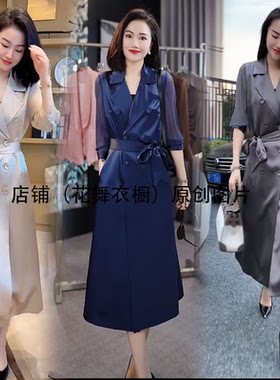 通勤气质西装领中长款成熟御姐