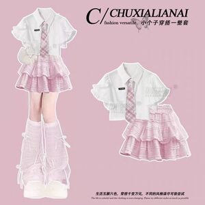 女大童夏季中大童蛋糕裙两件套