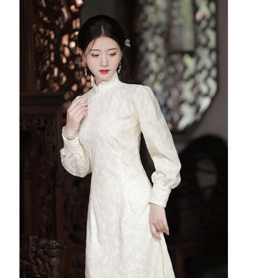 洛士旗袍新中式秋冬季气质款长袖