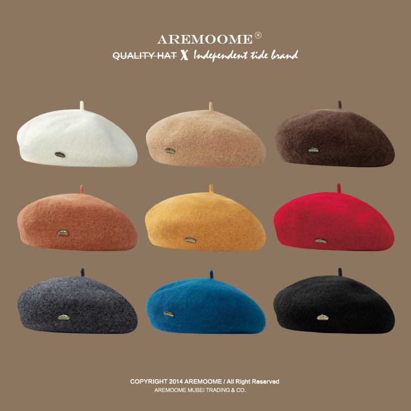 秋冬英伦复古气质时髦羊毛贝雷帽