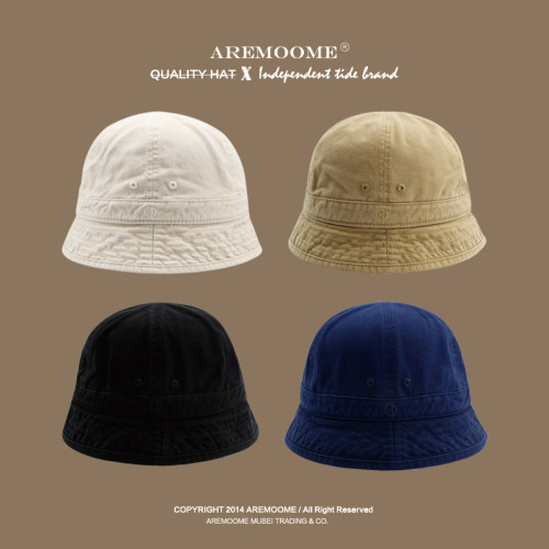 AREMOOME短檐水洗棉渔夫帽