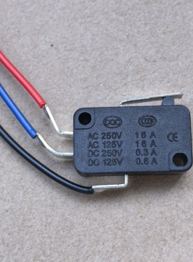 银点微动开关焊线300毫米KW7-1I小型自复位行程限位信号开关16A