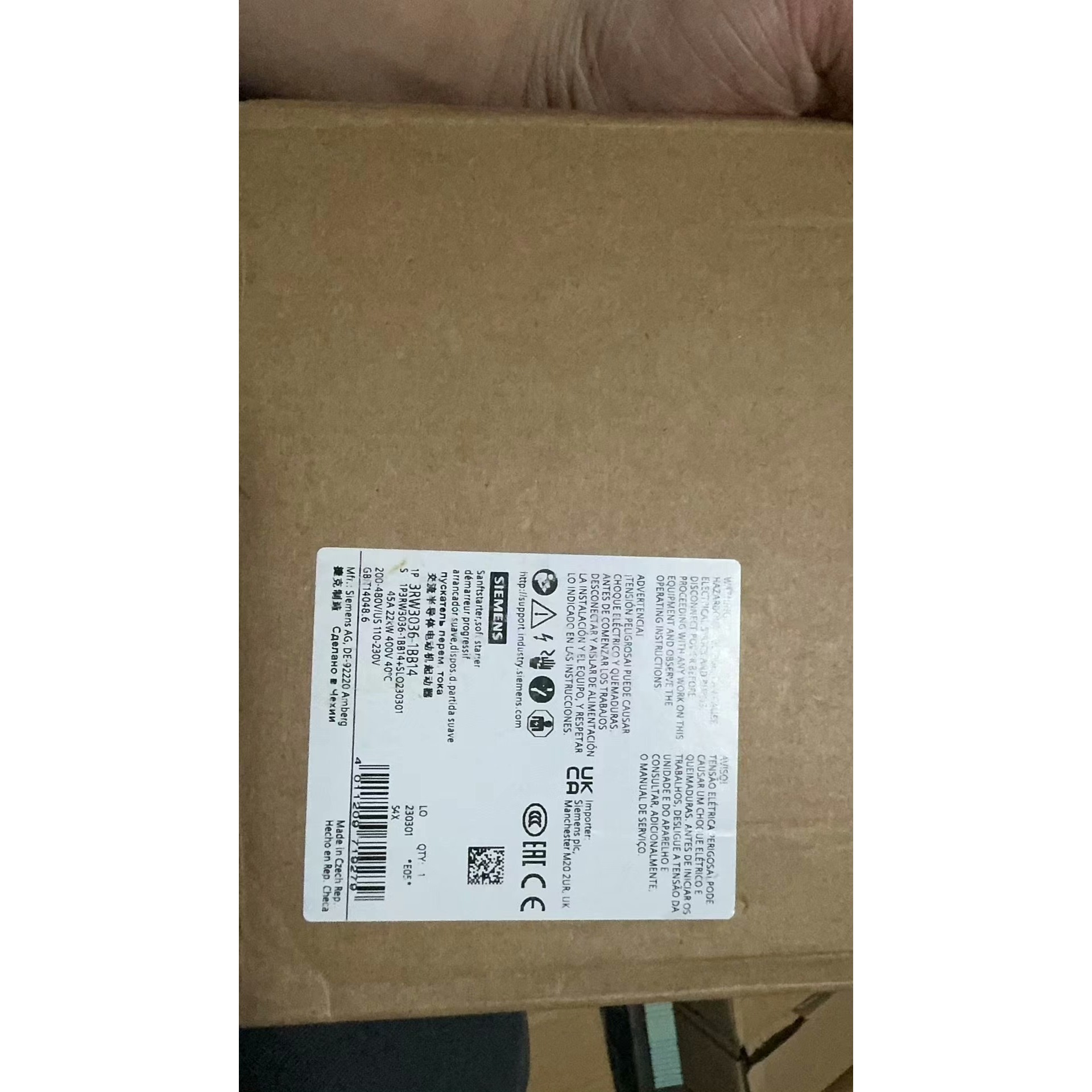 (议价)#西门子 软启动器 3RW3036-1BB14 全新原装正品询价