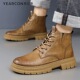 皮鞋 意尔康马丁靴男鞋 潮 加绒保暖棉鞋 户外休闲鞋 2025秋冬新款 男士