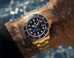 APE SHALL NEVER KILL APE金蓝色水鬼款防水机械潮牌猿人bape手表