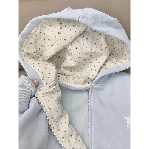 连帽卫衣外套女春秋季慵懒风开衫