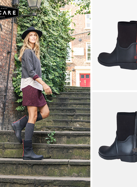 UNICARE雨鞋女时尚款外穿 欧美中筒雨靴 防水防滑 户外徒步涉水鞋