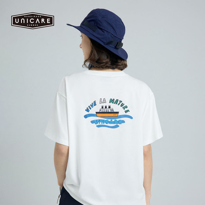 UNICARE复古手绘T恤男女春夏 舒适透气运动休闲户外短袖2026新品