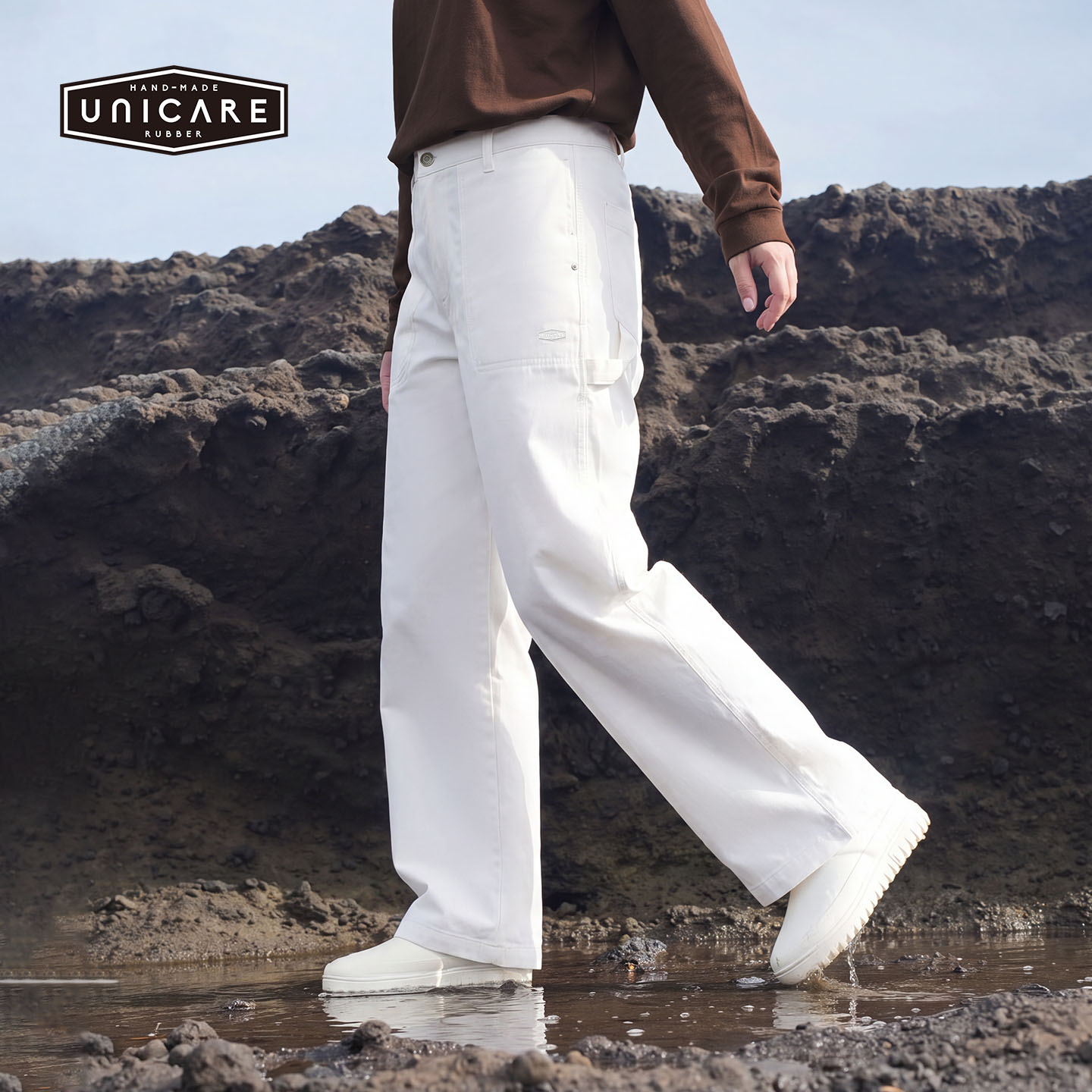 UNICARE户外工装阔腿显瘦长裤图片