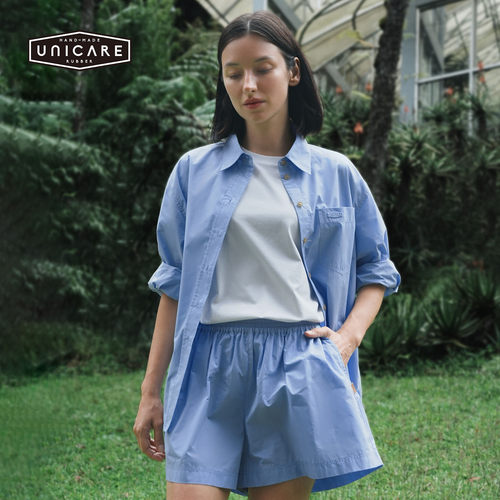 UNICARE2026早春衬衫长袖女 新款蓝色清新法式 户外舒适轻薄外套