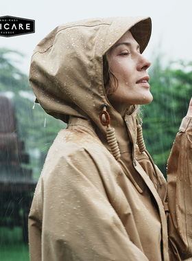 UNICARE机能复古冲锋衣式防风外套男女 夹克式防水雨衣时尚雨披
