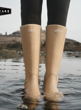 UNICARE雨靴女时尚款外穿 高筒防水防滑雨鞋 长筒涉水鞋 明星同款