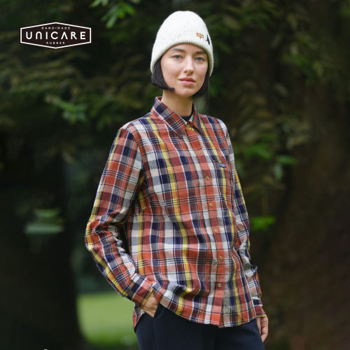 UNICARE女格子长袖户外衬衫