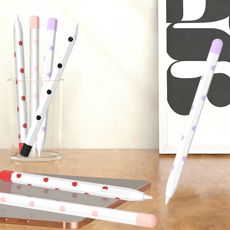 LOVEMEI韩风ins波点适用苹果applepencil二代保护套透明pencilpro笔套一代磁吸pencil三代硅胶