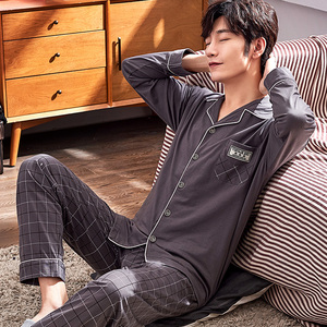 男士夏季纯棉薄款家居服