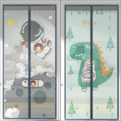 卡通纱门免打孔2022新款儿童房纱