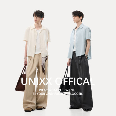 Unixx莱赛尔亚麻老钱风短袖衬衫