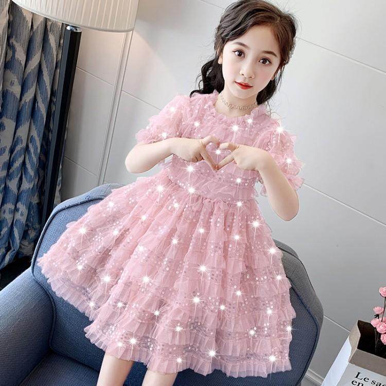。女童连衣裙2020夏装新款儿童洋气蓬蓬公主蛋糕裙子夏季网纱仙女
