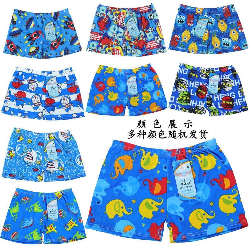 儿童泳裤男士时尚印花夏天泳池小孩子中小童男生学游泳平角裤学生