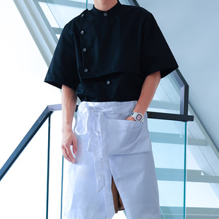厨师服时尚logo印字餐饮专用厨房家用中餐西餐烧烤服务员工作服