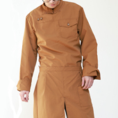 防污厨房工作服定制logo 风立领盘扣围裙男长袖 新中式 厨师服工装