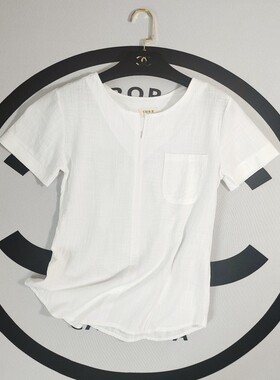 清仓特价A1105白色棉麻短袖女装夏季上衣小码【全店任3件包邮】