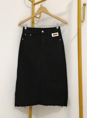 清仓特价C3553女装中长款半身裙黑色百搭夏季新款【满3件包邮】