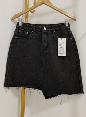 清仓特价C3554黑色流苏牛仔裙短裙A字半身裙女【满3件包邮】