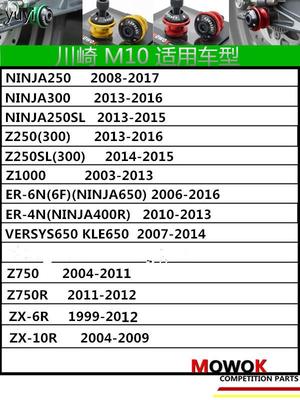 川崎Z800 VERSYS650 Z1000R/SX ZX6R ZX10R ER6N/F改装起车螺丝钉