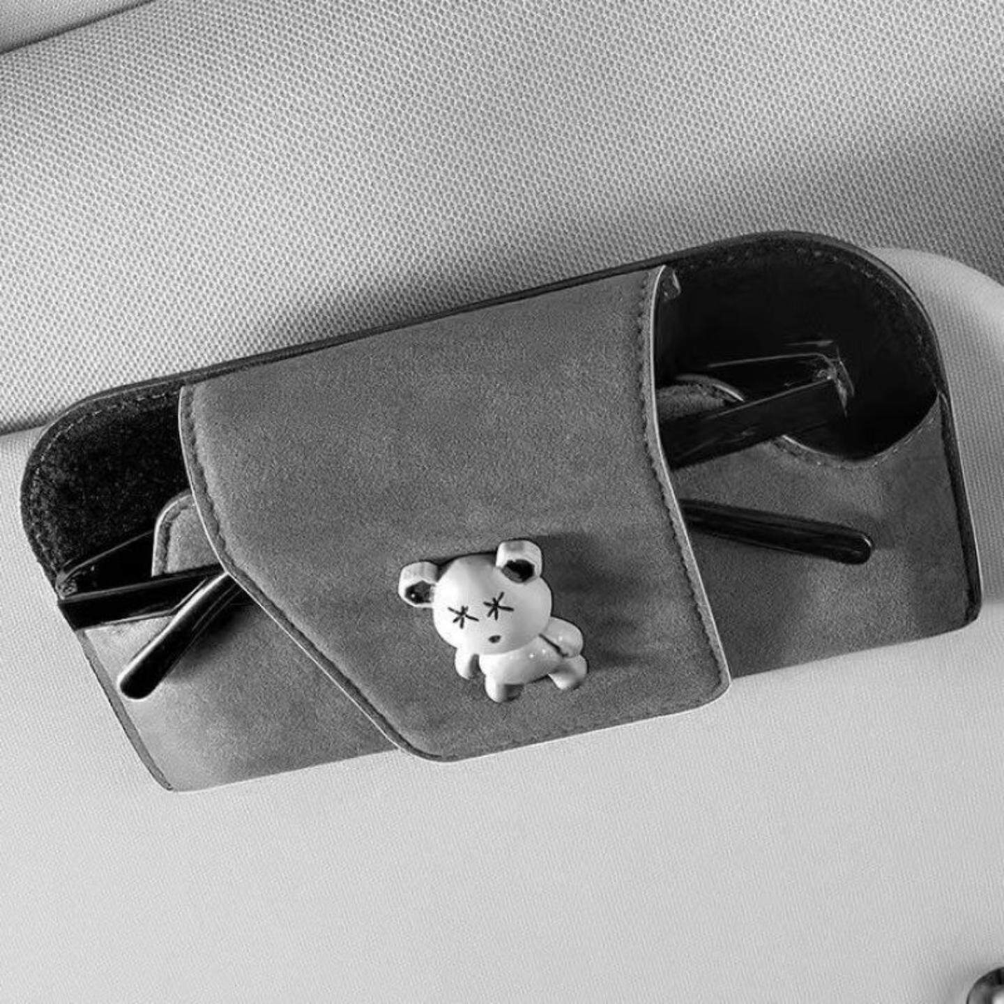 眼镜盒遮阳板眼镜夹汽车内主驾墨镜夹太阳镜收纳盒眼镜架热销