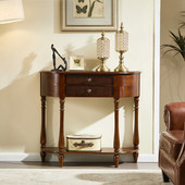 美式 实木半圆玄关桌门厅入户玄关台过道柜客厅复古玄关柜靠墙